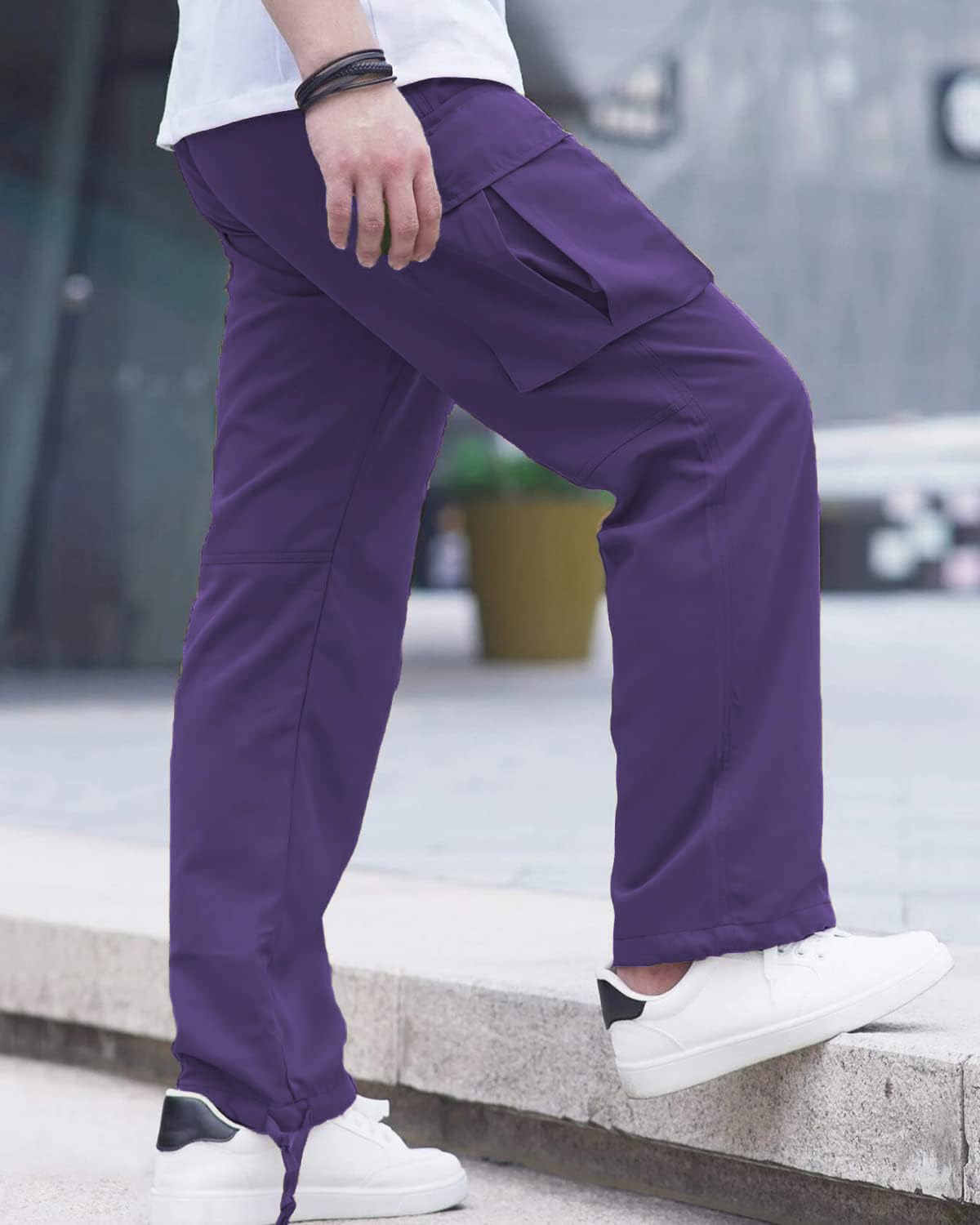 LYRXXX Men's Casual Cargo Pants Hiking Pants Workout Joggers Sweatpants for Men