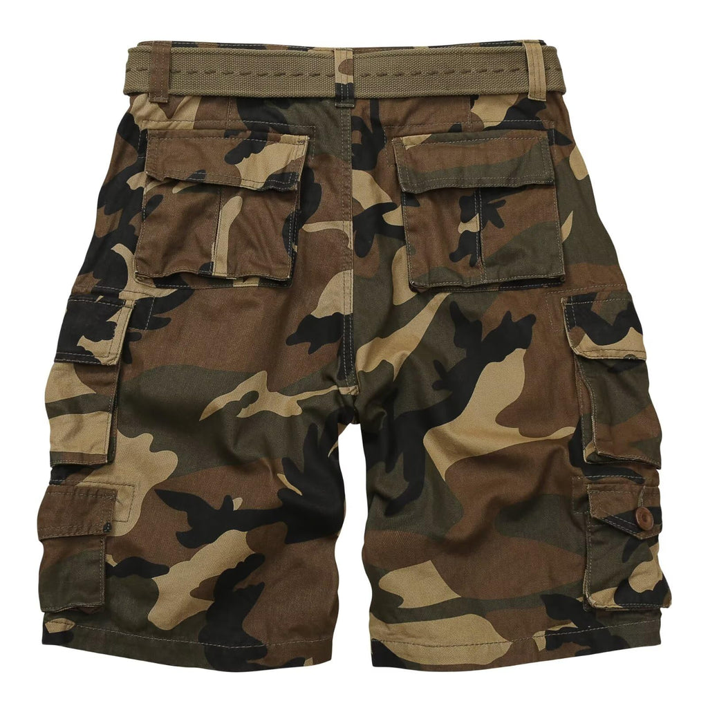 Cargo Short for Men Relaxed Fit Camo Outdoor Hiking Work Cotton Casual Shorts with 9 Pockets No Belt