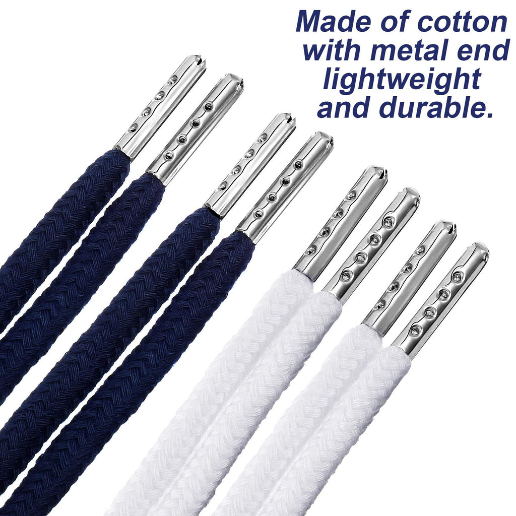 Drawstring Cords Replacement Drawstrings with Easy Threader for Sweatpants Shorts Pants Jackets Coats (Black, White)