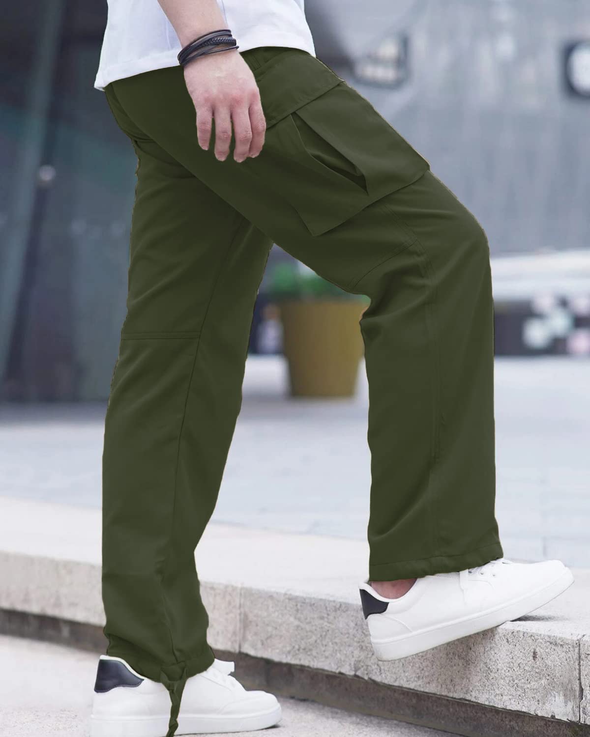 LYRXXX Men's Casual Cargo Pants Hiking Pants Workout Joggers Sweatpants for Men