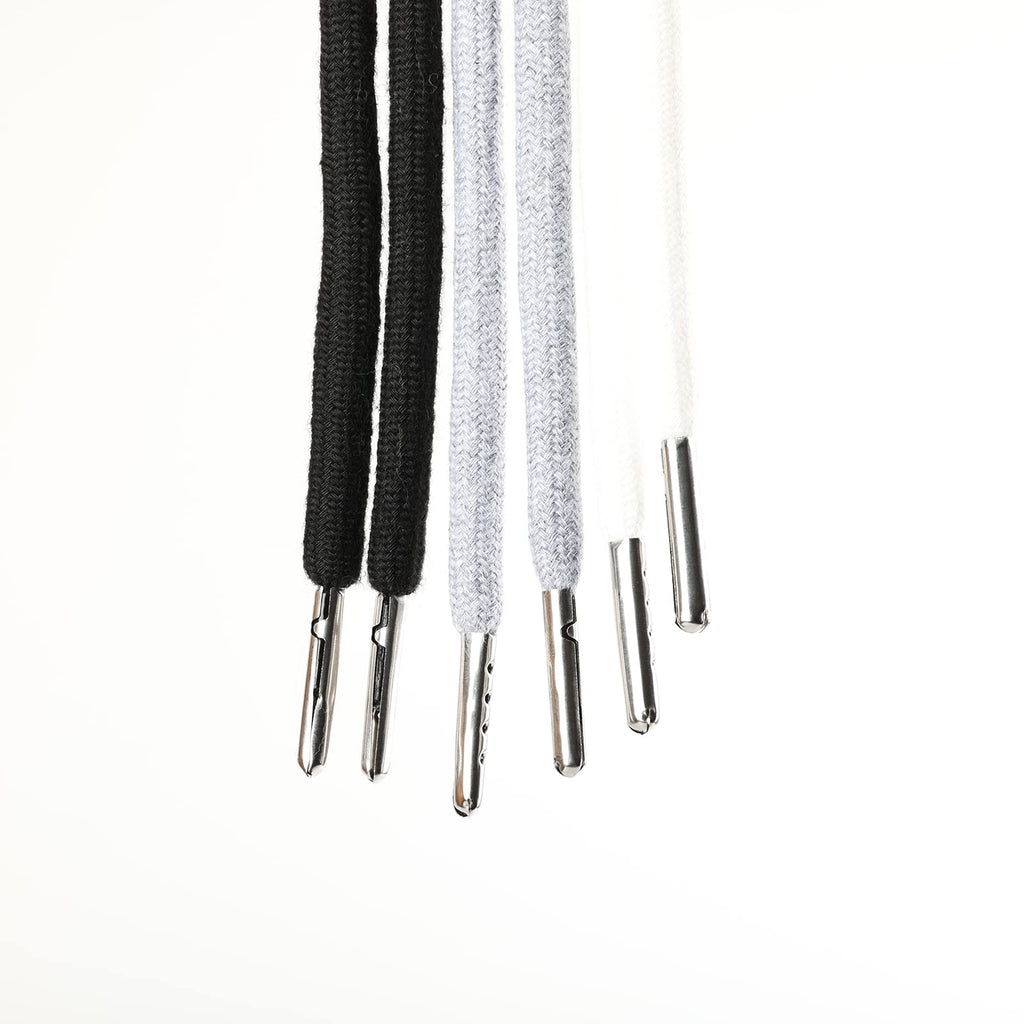 4 Pieces 53 Inches Drawstring Cords Replacement Drawstrings with Easy Threader for Sweatpants Shorts Pants Hoodies (Black, White)