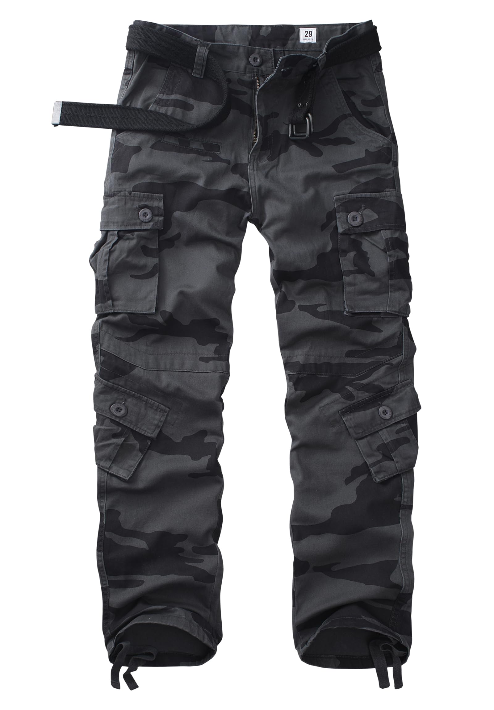 Men's Cargo Pants, Casual Outdoor Camo Pants, Relaxed Fit Work Pants with Multi Pockets