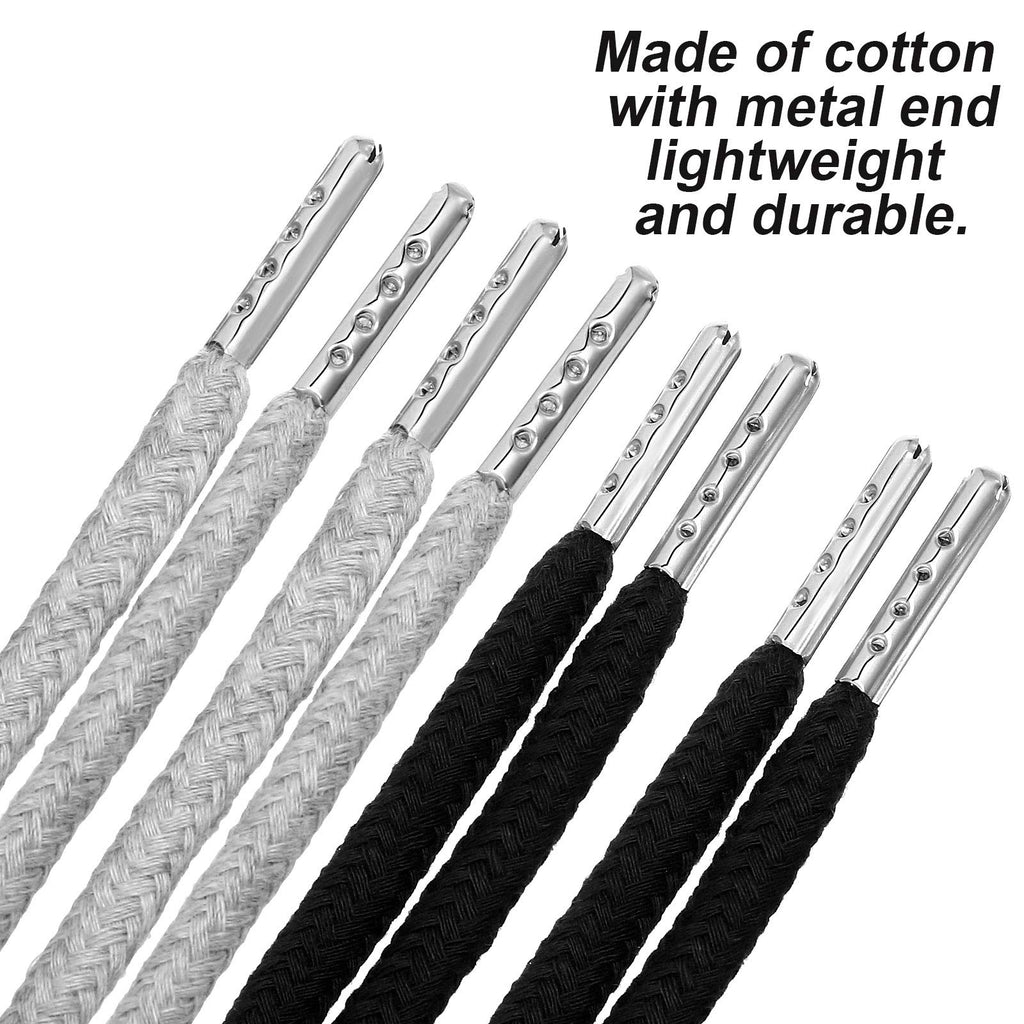 Drawstring Cords Replacement Drawstrings with Easy Threader for Sweatpants Shorts Pants Jackets Coats (Black, White)