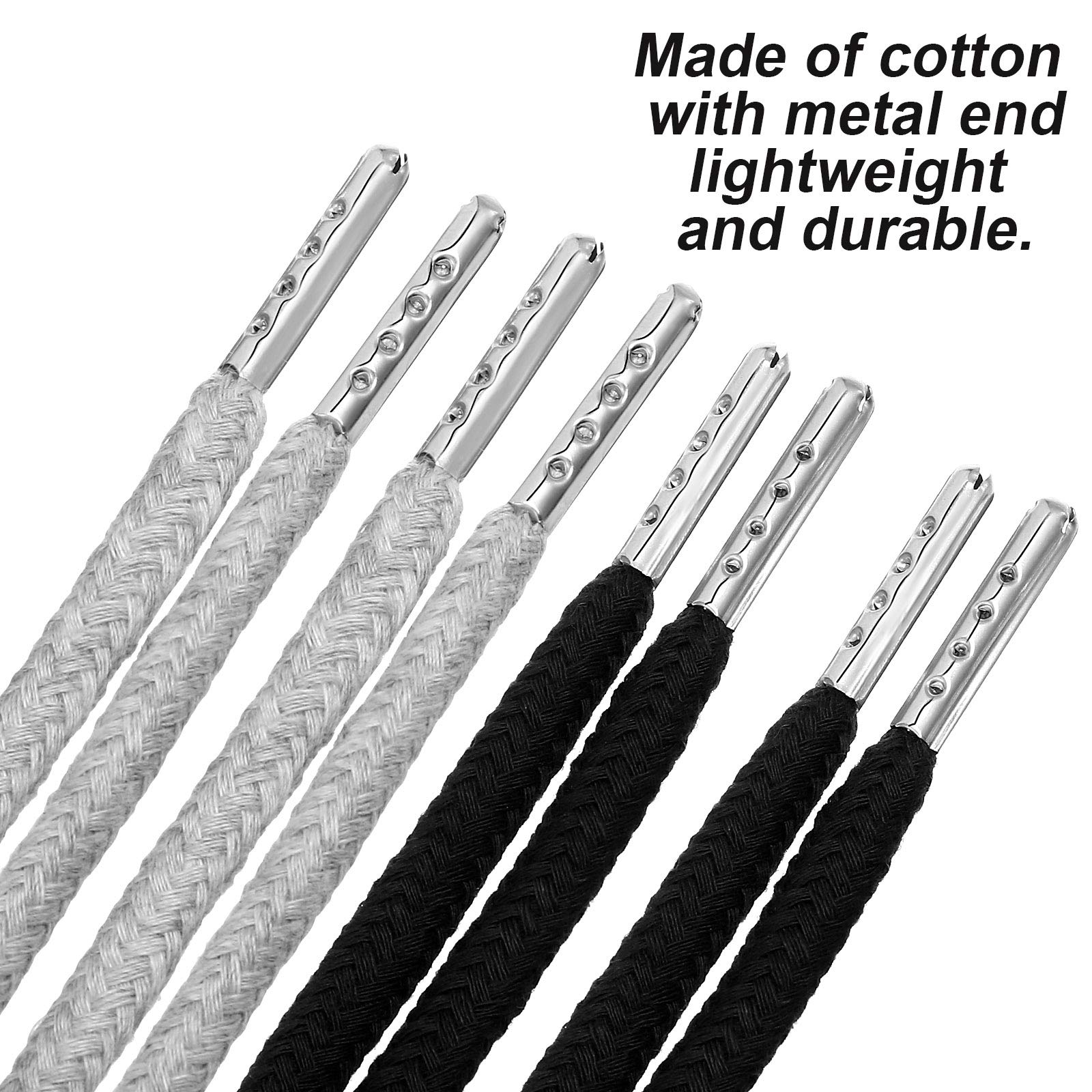 Drawstring Cords Replacement Drawstrings with Easy Threader for Sweatpants Shorts Pants Jackets Coats (Black, White)