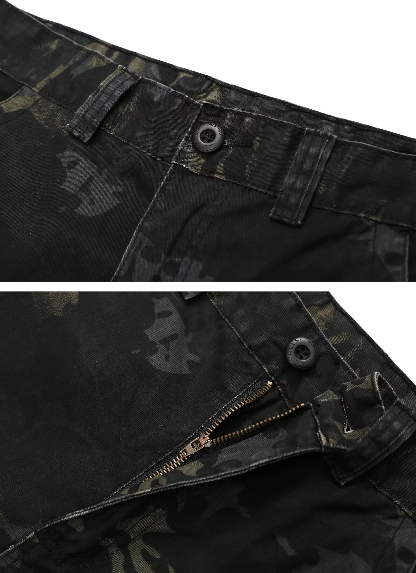 Mens Cargo Shorts Relaxed Fit Camo Casual Shorts Multi-Pocket Work Shorts with Pockets 11" Inseam