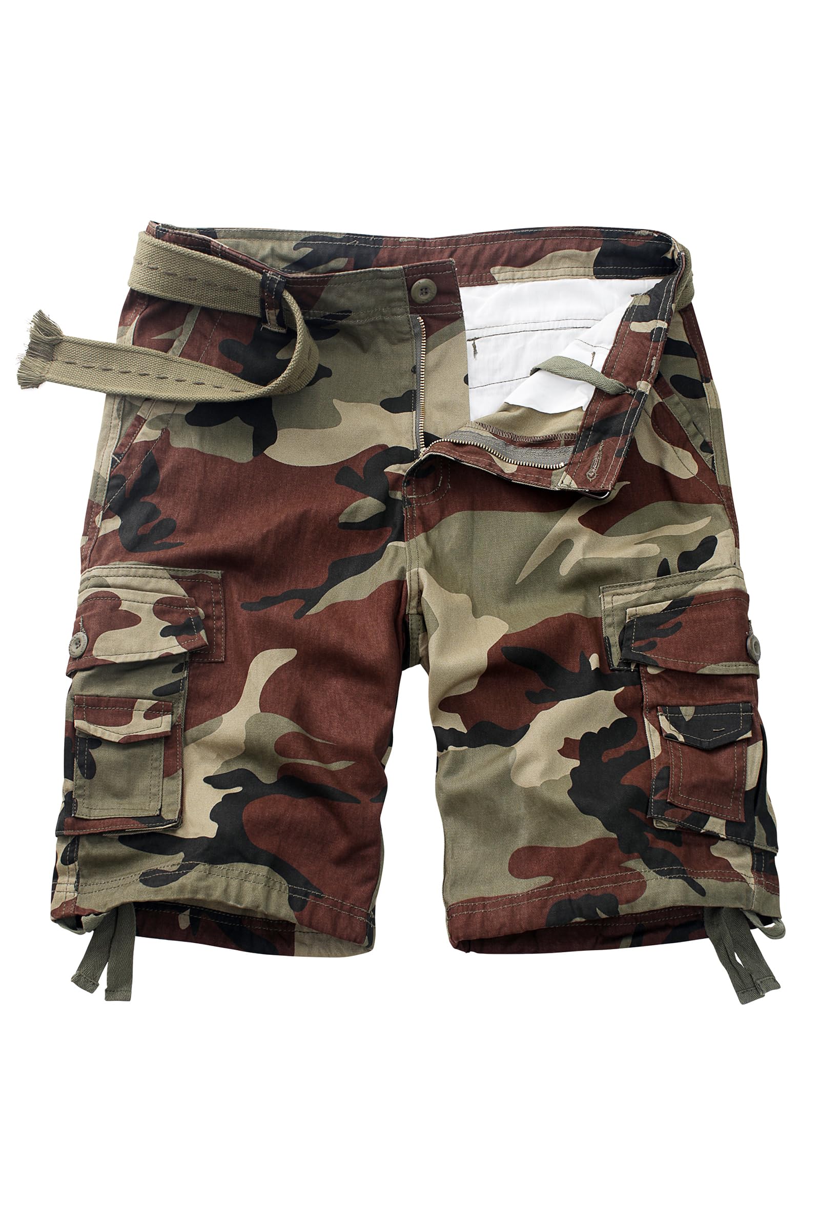 Cargo Short for Men, Relaxed Fit Camo Shorts, 11" Inseam Outdoor Hiking Casual Shorts with Multi Pocket