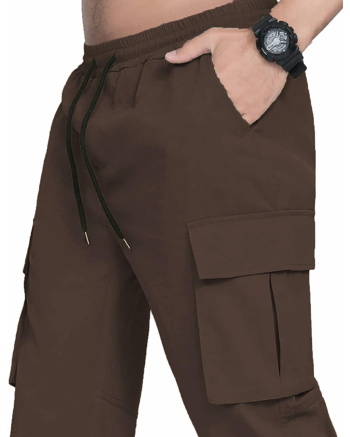 LYRXXX Men's Casual Cargo Pants Hiking Pants Workout Joggers Sweatpants for Men