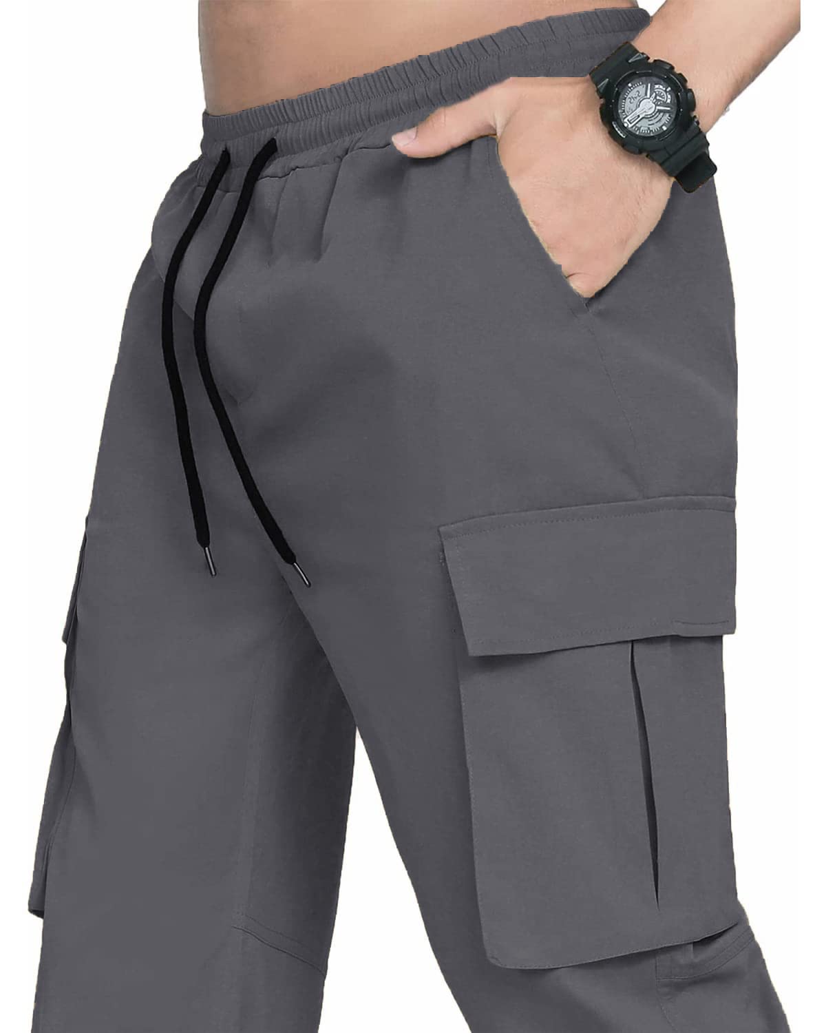 LYRXXX Men's Casual Cargo Pants Hiking Pants Workout Joggers Sweatpants for Men