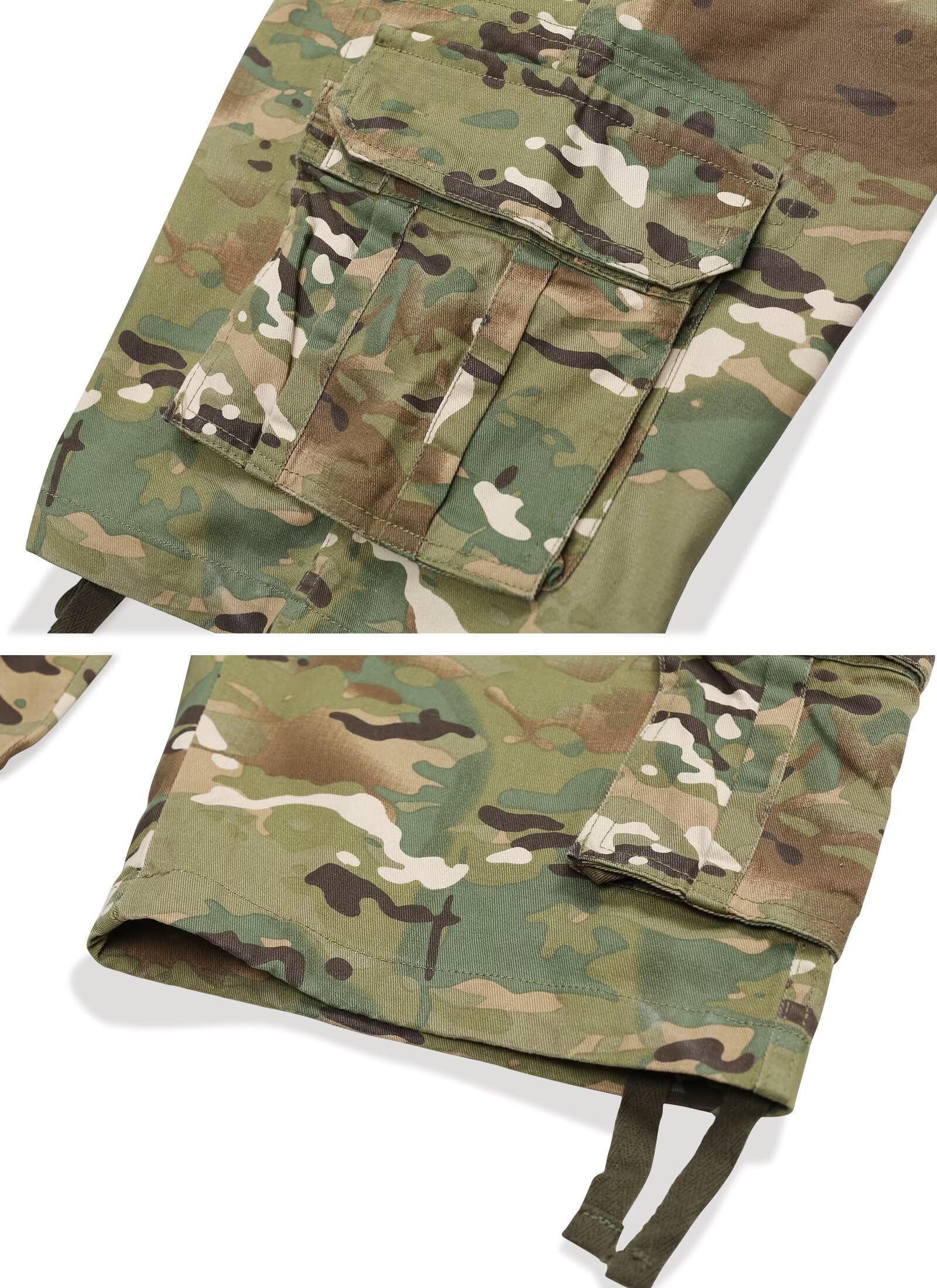 Mens Cargo Shorts Relaxed Fit Camo Casual Shorts Multi-Pocket Work Shorts with Pockets 11" Inseam