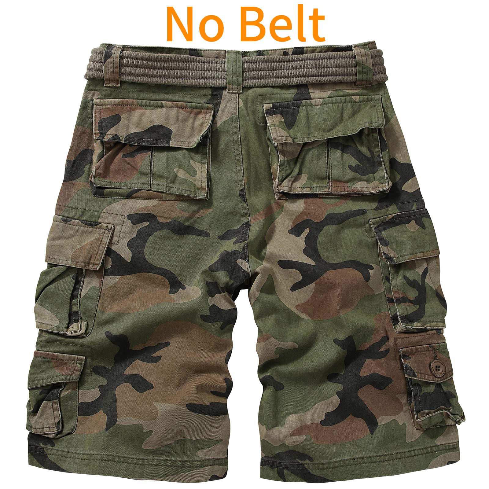 Cargo Short for Men Relaxed Fit Camo Outdoor Hiking Work Cotton Casual Shorts with 9 Pockets No Belt